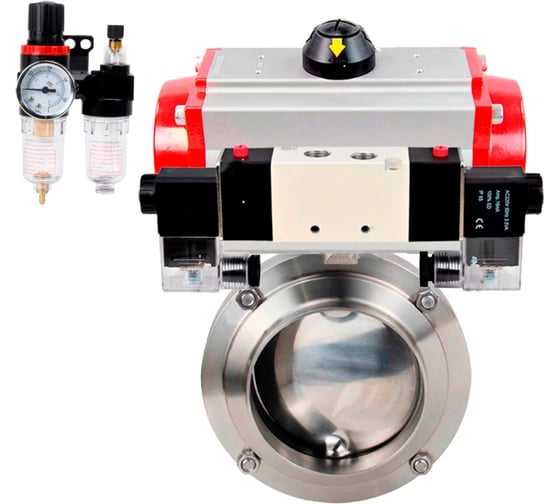 Изображение товара Затвор 304-304-EPDM Ду50 Ру10 под приварку, пищ.нерж.сталь,пн.привод,пн.распр,БПВ DN.ru D050-79136