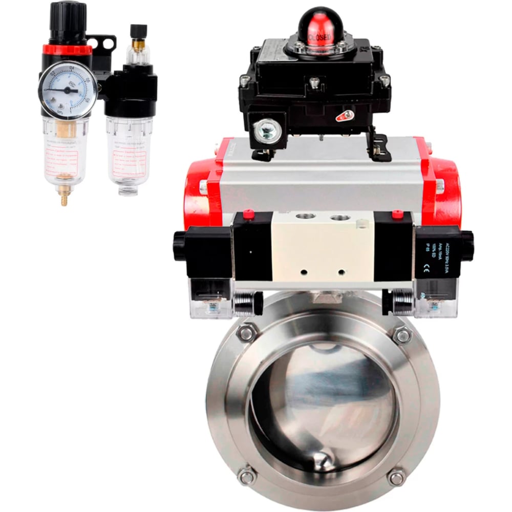 Изображение товара Затвор дисковый 304-304-EPDM Ду40 Ру10 пищ.нерж.сталь DN.ru D050-76255