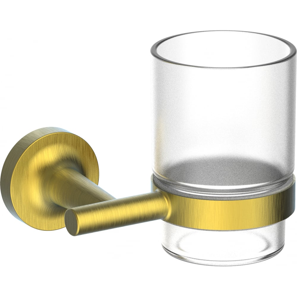 Изображение товара Стакан для зубных щеток Wonzon & Woghand с держателем SIMPLE брашированное золото