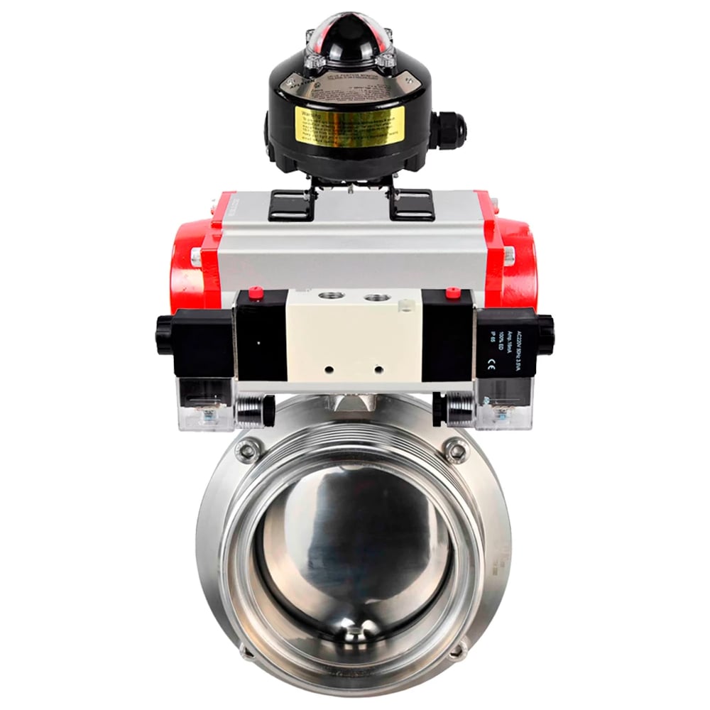 Изображение товара Затвор дисковый нержавеющий Ду65 Ру10 пищевой для трубопроводов