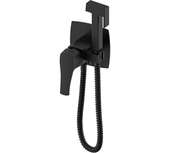 Изображение товара Смеситель с гигиеническим душем встраиваемый Wonzon & Woghand FLEX, Черный матовый WW-88829072-MB