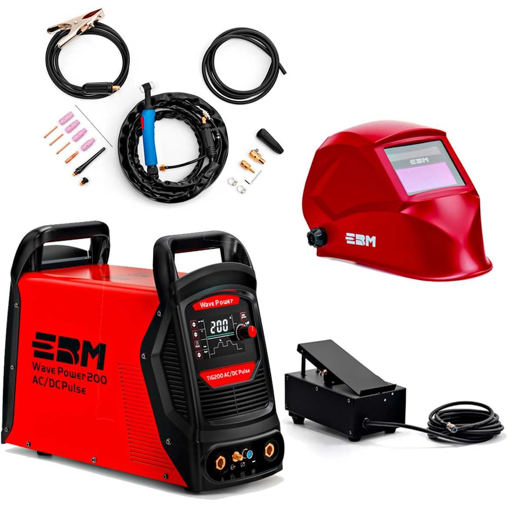 Изображение товара Сварочный аппарат ЕВМ TIG WavePower 200 AC/DC Pulse LED дисплей и педаль