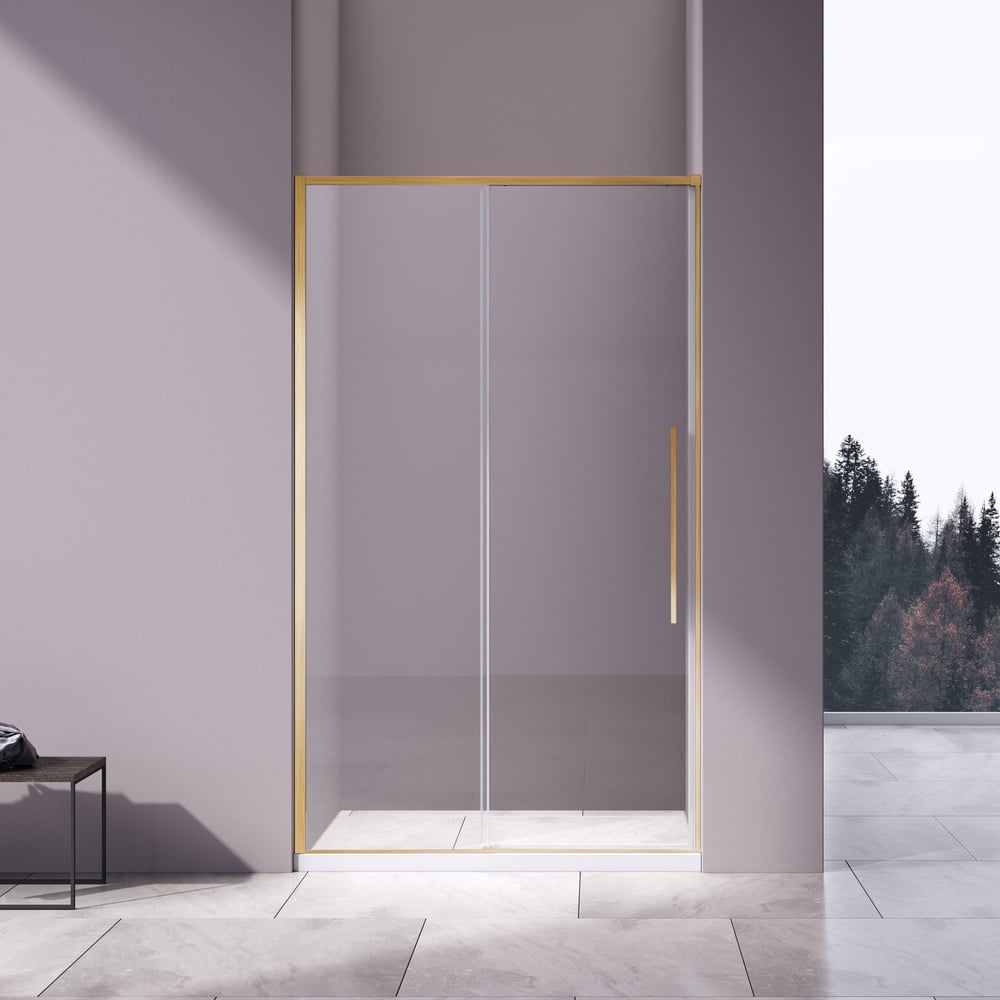 Изображение товара Душевая дверь VINCEA Slim-N 1100 брашированное золото прозрачное стекло