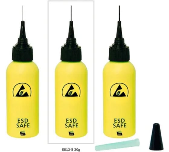 Изображение товара Антистатическая бутылка Clean Control Tech 60 мл с иглой (20G) желтая E812-5 4610391616177