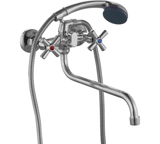 Изображение товара Смеситель ванно-душевой PLstart двухручковый, цинковый сплав, хром PD22313