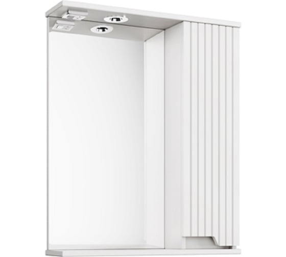 Изображение товара Зеркало-шкаф SANTRADE НР 60 см АСТИ ( БЕЛОЕ ) с подсветкой правое ( Усиленная упаковка ) 0777