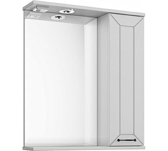 Изображение товара Зеркало-шкаф SANTRADE НР 60 см АВОЛОН ( БЕЛОЕ ) с подсветкой правое ( Усиленная упаковка ) 0771