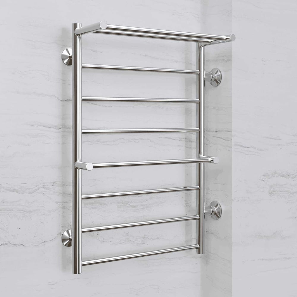 Изображение товара Полотенцесушитель Terminus Аврора П8 с 2-мя полками боковое подключение нержавеющая сталь