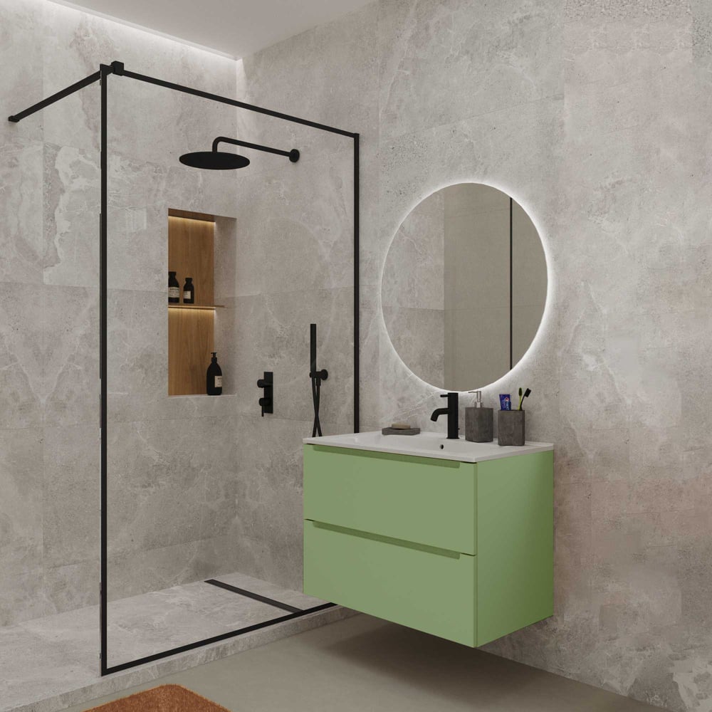 Изображение товара Подвесная тумба для ванной ЗОВ Дион 80 под раковину-столешницу с ящиками