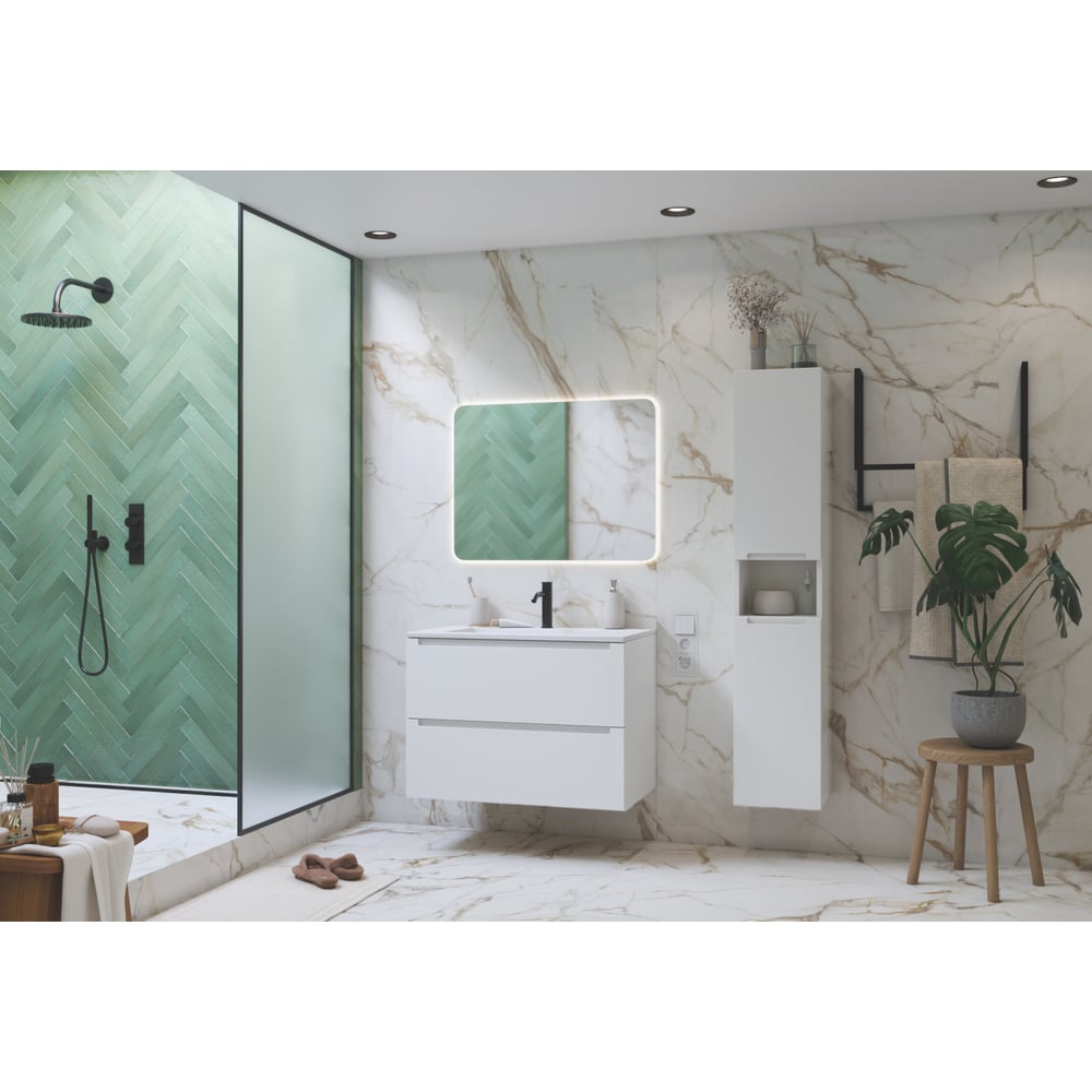 Изображение товара Тумба под раковину ЗОВ Дион 80 белый мат современная мебель для ванной