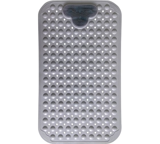 Изображение товара Коврик для ванной противоскользящий PRIMILA с теркой для ступней 70x40см серый, ПВХ, присоски, 700374