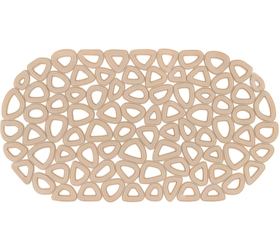 Изображение товара Коврик для ванной противоскользящий PRIMILA 68x37см Треугольники овальный, бежевый, ПВХ, 700380