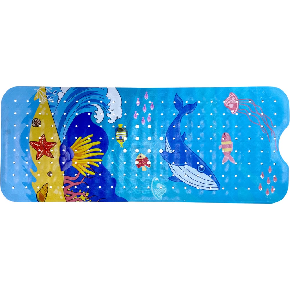 Изображение товара Коврик для ванной противоскользящий ОФИСМАГ с печатью Кит 100x40 см