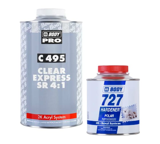 Изображение товара Лак HB BODY 495 SR 4:1 (500 мл; отвердитель 727 Polar 125 мл; комплект) 4959100000