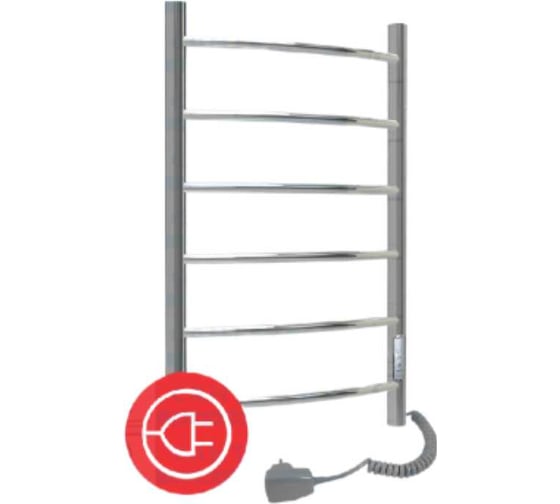 Изображение товара Полотенцесушитель Электрический ТЕРМОДИЗАЙН нержавеющая сталь, R (лесенка) W=500, H=600 (4 перекладины) ТЕРМО ДИЗАИН TDR007E