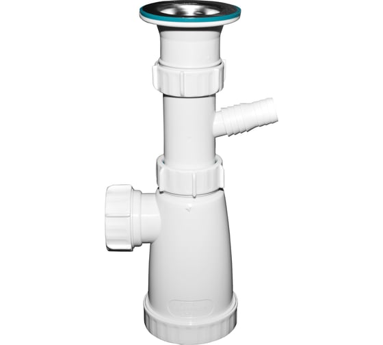 Изображение товара Сифон для моек Инкопласт И 1 1/2x40, с отверстием для стиральных машин BS1000W В00В0025710