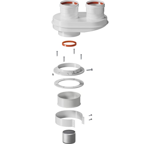 Изображение товара Адаптер моноблочный Okseler универсальный для перехода на двухтрубную систему 80/80 (кроме Immergas и Navien oks00024