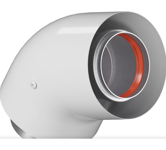 Изображение товара Отвод промежуточный Okseler угол 45 гр. 60/100 (наружный диаметр папа/папа) в комплекте хомут oks00114