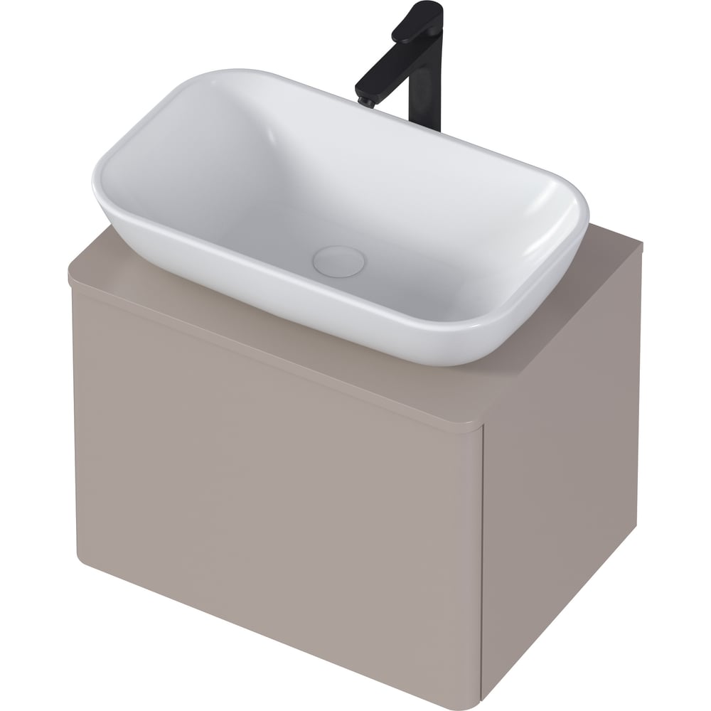 Изображение товара Подвесная тумба для ванной с раковиной 1Marka Wish 60П бежевый