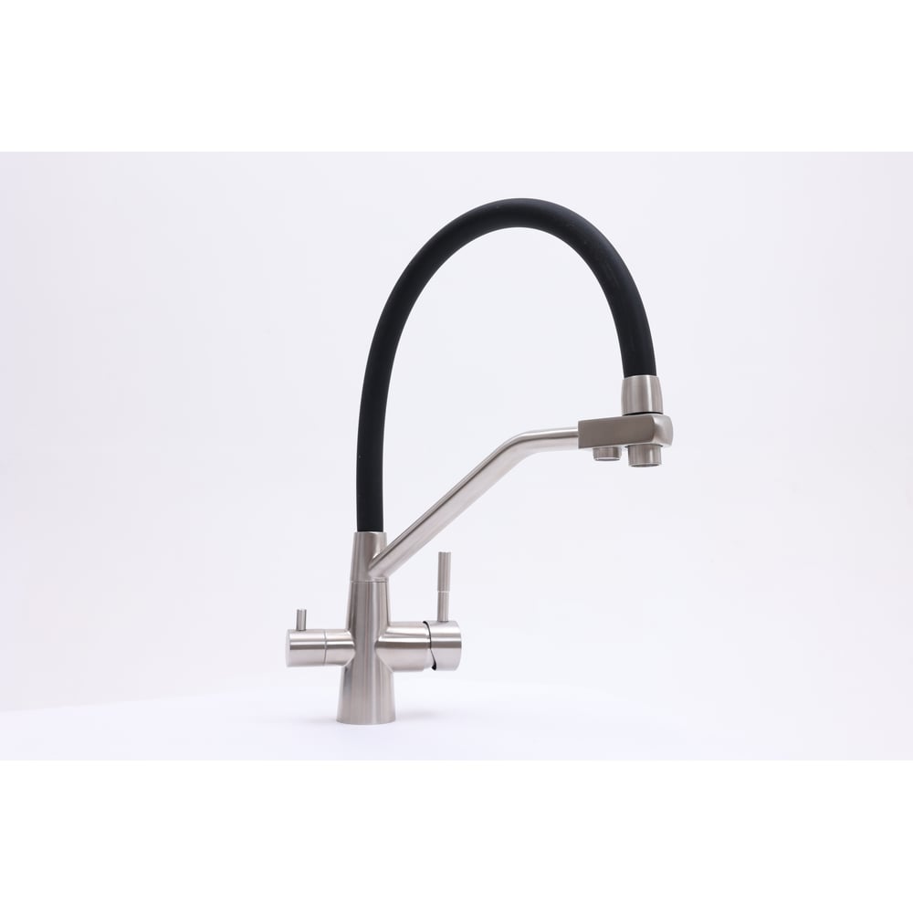 Изображение товара Смеситель для кухни с гибким изливом и фильтром для воды Alcora сатин, Ravana NS-MH-J006