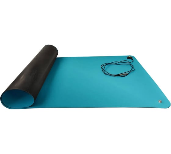 Изображение товара Антистатический настольный комплект Clean Control Tech коврик 400*600, 2 кнопки 10 мм, гарнитура коврик-земля, голубой АНК-40*60 4610391618010