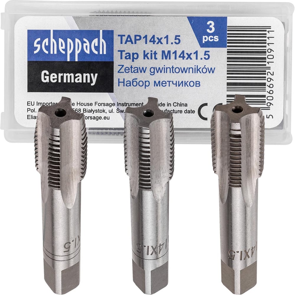 Изображение товара Метчик Scheppach M14x1.5, 3шт Sch-TAP14x1.5(62782)
