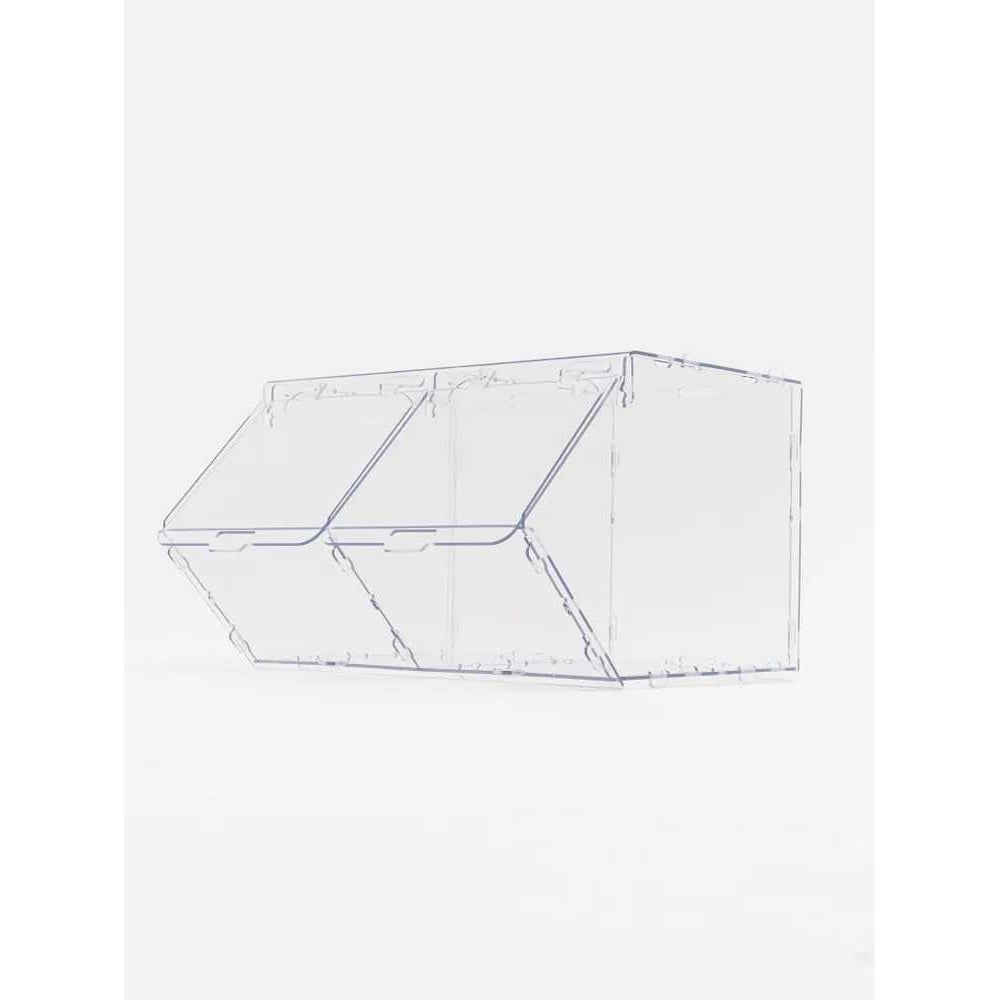 Изображение товара Диспенсер CRYSTAL-BOX разборный на 2 секции универсальный настольный прозрачный полипропилен
