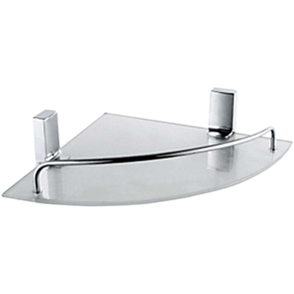 Изображение товара Стеклянная полка D-Lin хром угловая 248 мм для ванной и кухни