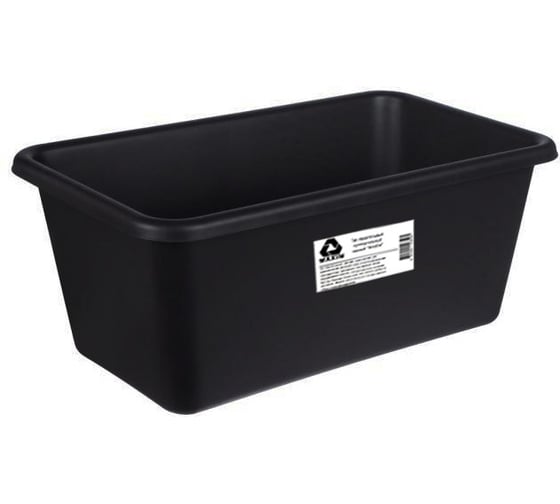 Изображение товара Таз строительный Maxim прямоугольный, 65 л, черный 11614993