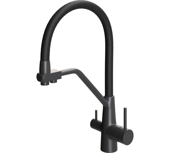 Изображение товара Смеситель для кухни с подключением к фильтру ESKO R-излив черный, арт. K201Tbs