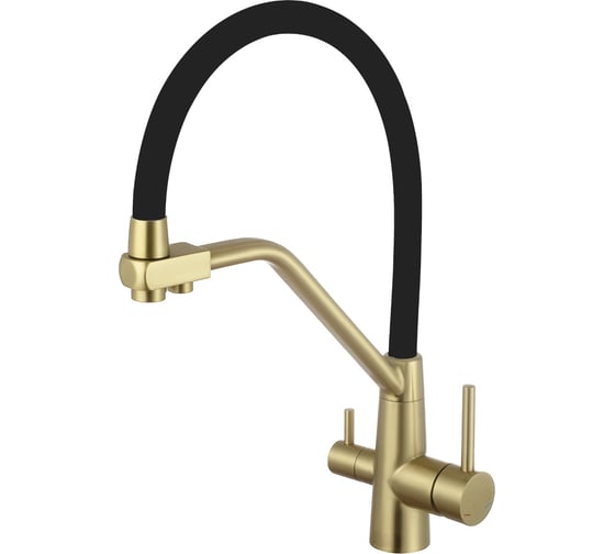Изображение товара Смеситель для кухни ESKO, Кухня/Kitchen, с подключением к фильтру, золото/черный, K201G