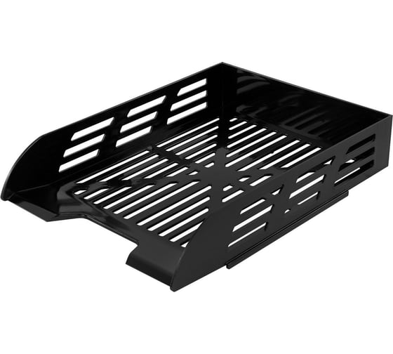 Изображение товара Лоток горизонтальный для бумаг BRAUBERG ECO, 330x245x65 мм, сетчатый, черный, 239011