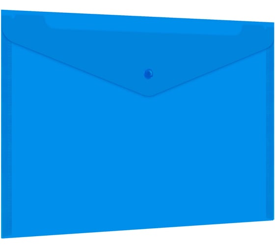 Изображение товара Папка-конверт с кнопкой BRAUBERG прозрачная, А4 UNIVERSAL, КОМПЛЕКТ 12 ШТ., до 100 листов, синяя, 0,15 мм, 273071