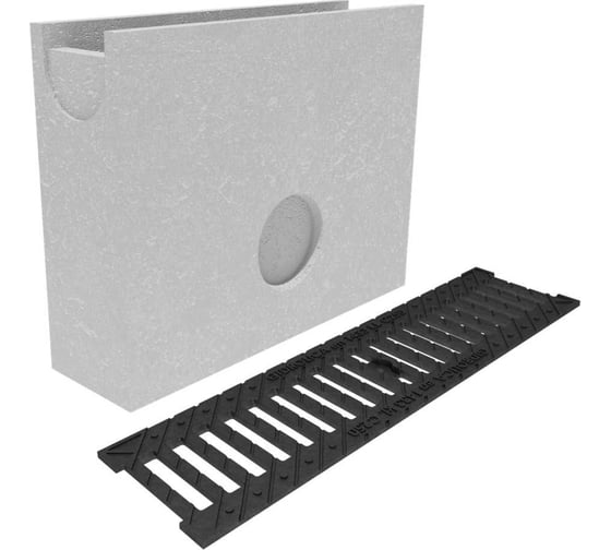 Изображение товара Пескоуловитель для лотка бетонного Gidrolica DN100, с чугунной щелевой решеткой кл. С250 13804506