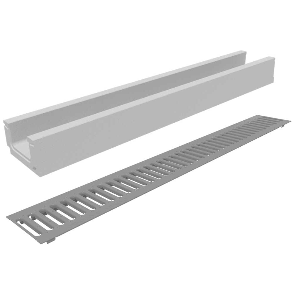 Изображение товара Бетонный лоток Gidrolica DN100 H100 мм со стальной решеткой A15