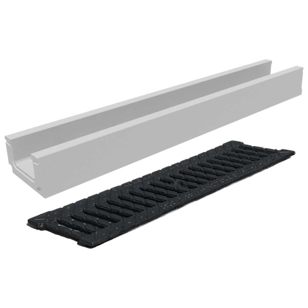 Изображение товара Бетонный лоток Gidrolica DN100 H100 мм с решеткой класс C250