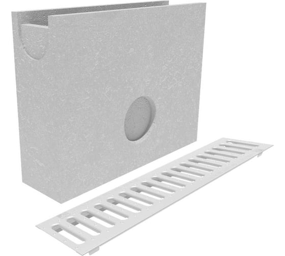 Изображение товара Пескоуловитель для лотка бетонного Gidrolica DN100, с решеткой стальной штампованной оцинкованной кл. А15 13804500