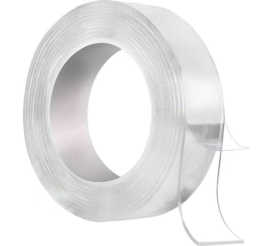 Изображение товара Прозрачная, двусторонняя, акриловая клейкая нано лента TORSO 30 мм х 3 м 5180095