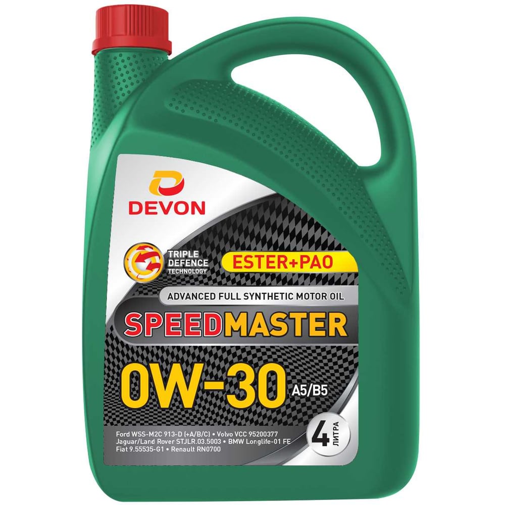 Изображение товара Масло Devon Speed Master SAE 0W-30 A5/B5, канистра 4л, синтетическое моторное масло