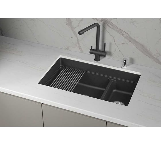 Изображение товара Кухонная мойка Granula KS кварц 7304iU, ЧЁРНЫЙ