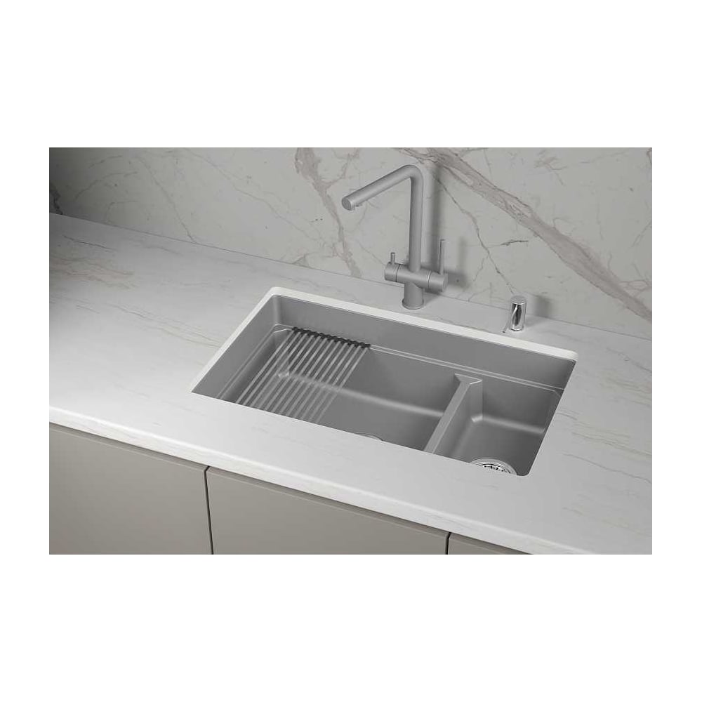 Изображение товара Кухонная мойка Granula KS кварц 7304iU с двумя чашами и сифоном