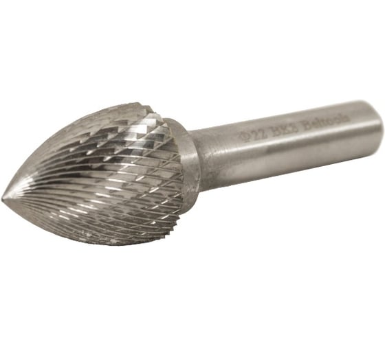 Изображение товара Борфреза гиперболическая (G) с точечным торцом 18 твердосплавная ВК8 dхв-ка=10 мм Х-образная насечка Beltools ri.377.28