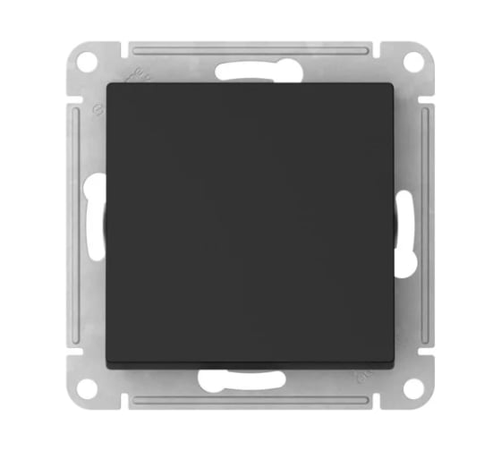 Изображение товара Механизм 1-клавишного выключателя кнопочного Systeme Electric ATLASDESIGN сх.1, 10АХ, быстрозажимные клеммы, карбон ATN001011S