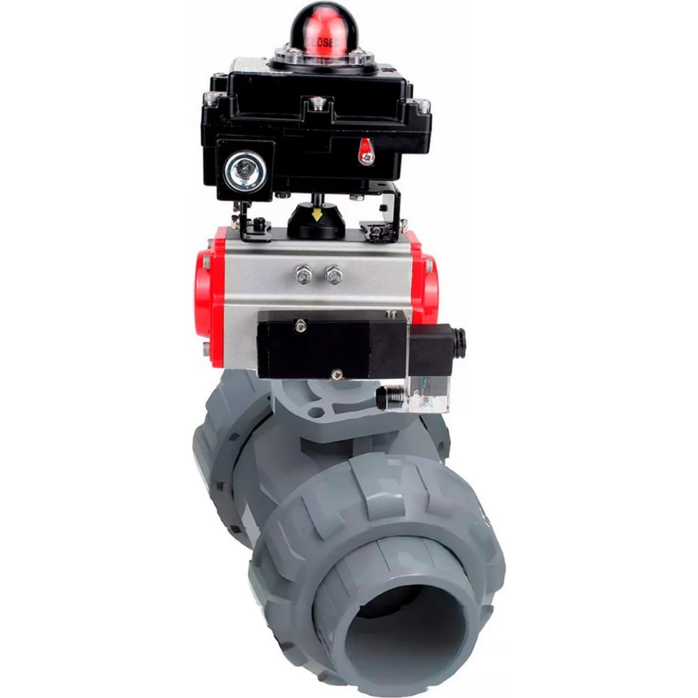 Изображение товара Кран шаровой НПВХ-НПВХ-E-FP-GRM-ISO 100 мм Ру10 пневмопривод БКВ