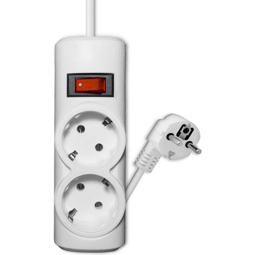 Изображение товара Сетевой фильтр PROGIX 2 розетки длина 20 метров белый PG233