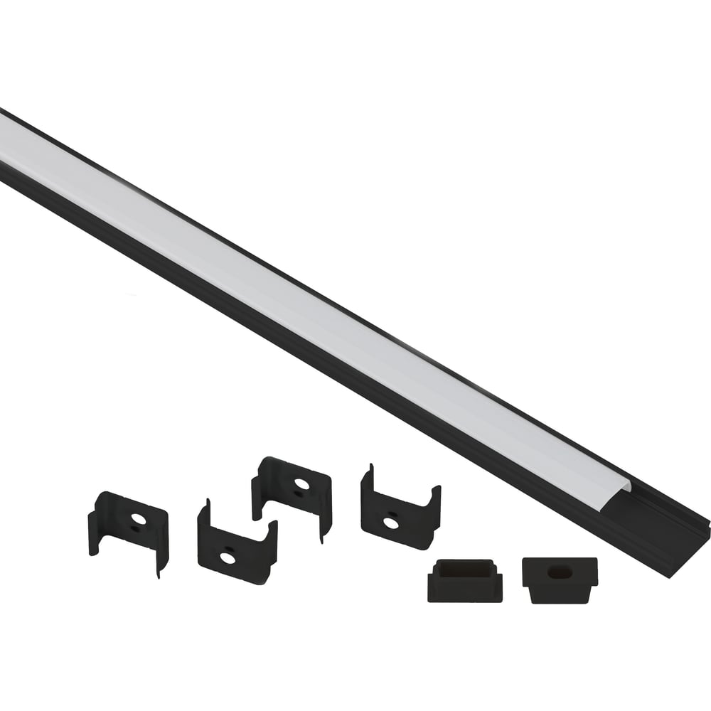 Изображение товара Комплект с накладным анодированным профилем ЭРА 1506Bset2 15x6мм 2м черный 2 шт Б0069402