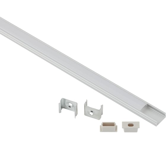 Изображение товара Комплект с накладным анодированным профилем ЭРА 15061mset3 15x6мм 1м серебристый 3 шт Б0069394