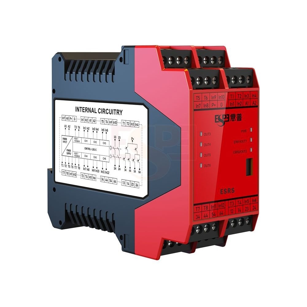 Изображение товара Реле безопасности ESPE ESRS двухканальное ввод 4 PNP выход 2НО 20-30 В SIL3 / PLe - Cat.4 08-00038334