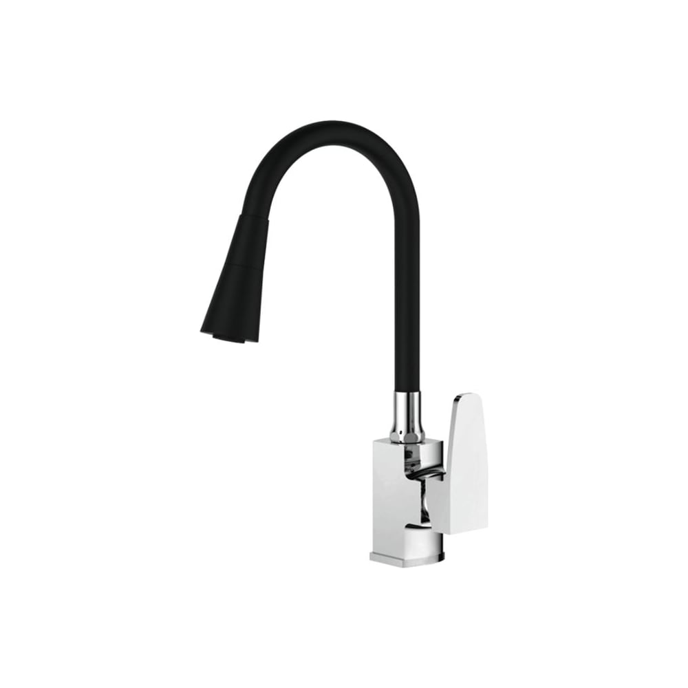 Изображение товара Смеситель для кухни Ledeme L4130-2 с гибким изливом и черным покрытием