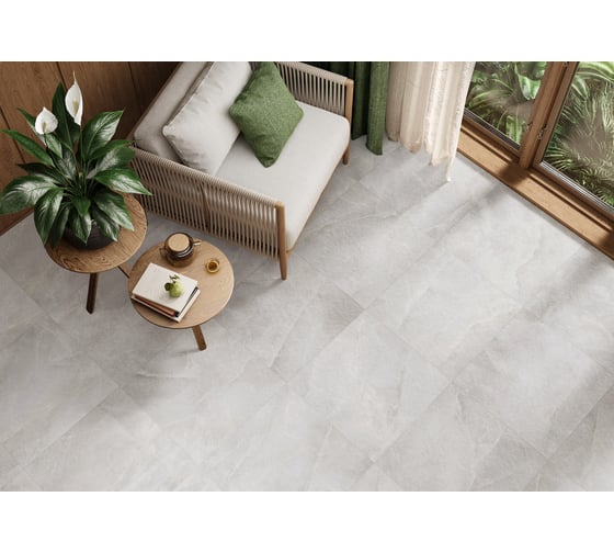 Изображение товара Керамогранит New Trend Salt Gray  матовый карвинг 600х600х9,5 1,44м2 серый D60246M